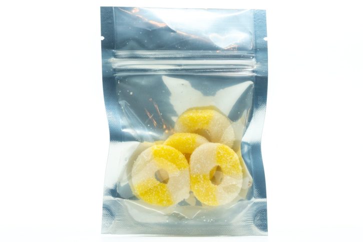 5150 THC Gummies Pineapple Rings 400mg THC | Juicy pineapple-flavored cannabis gummies.