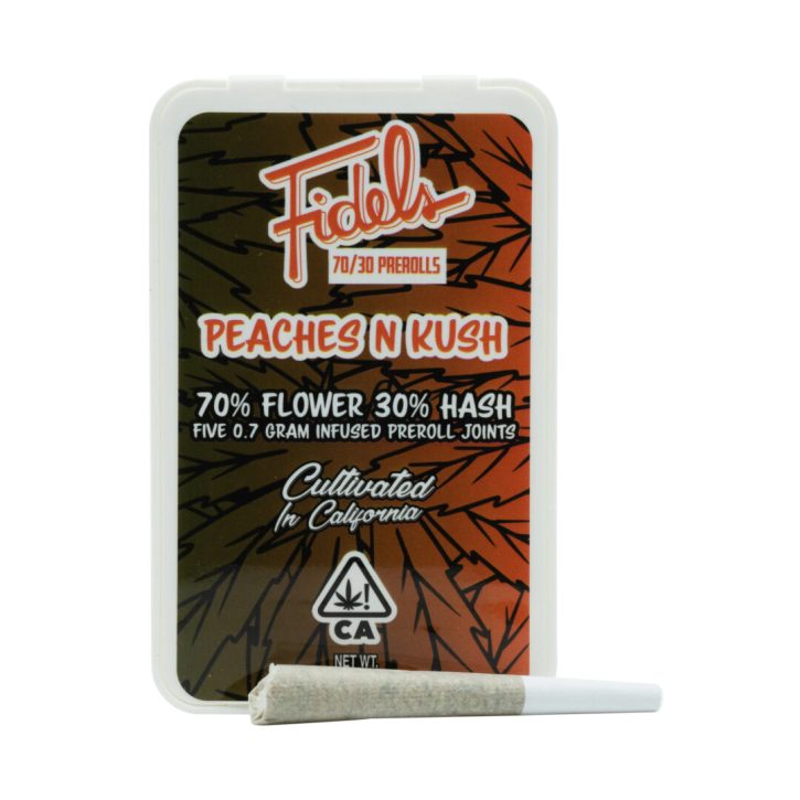 Fidels 70/30-Hash Infused Pre-Roll | 5ct- Peaches N' Kush