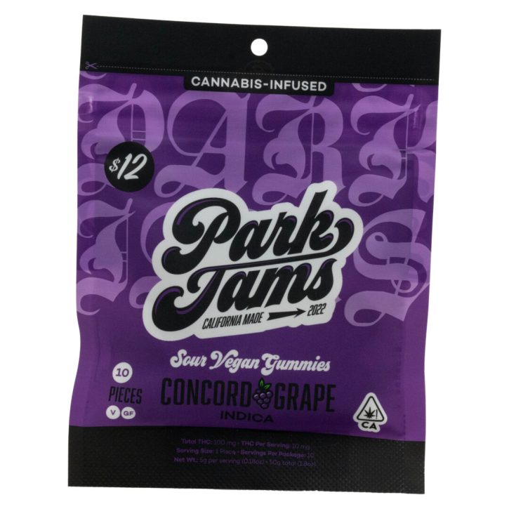 Park Jams THC Vegan Gummies 100mg Indica - Grape