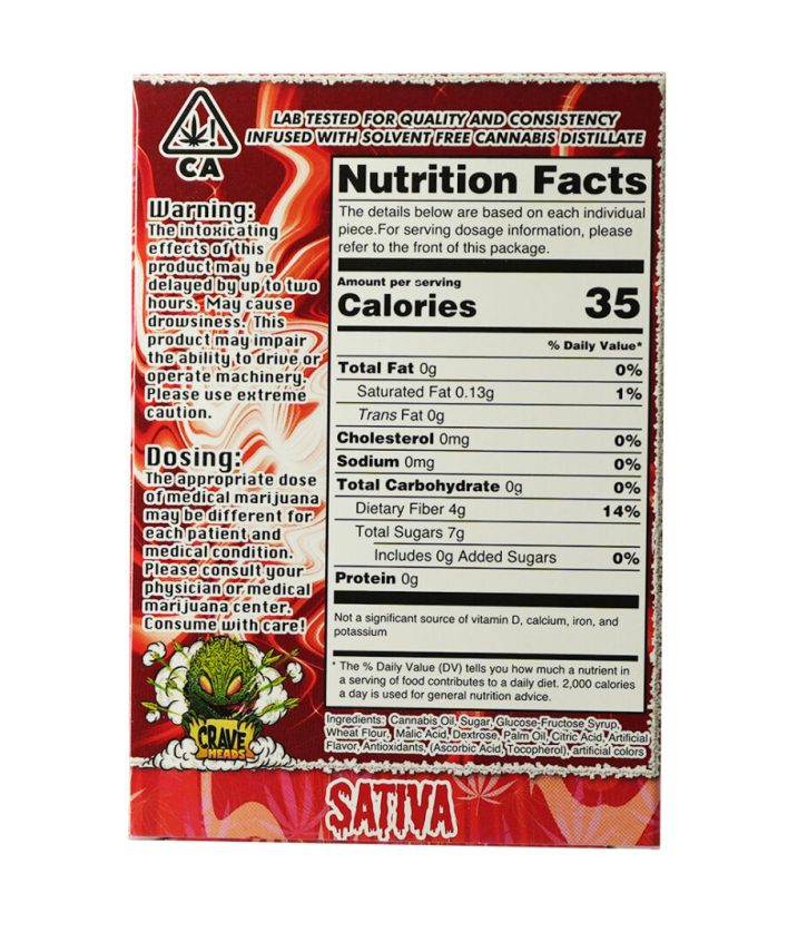 Extremely Sour Strawberry Sativa | Crave Meds 1000MG - Image 2