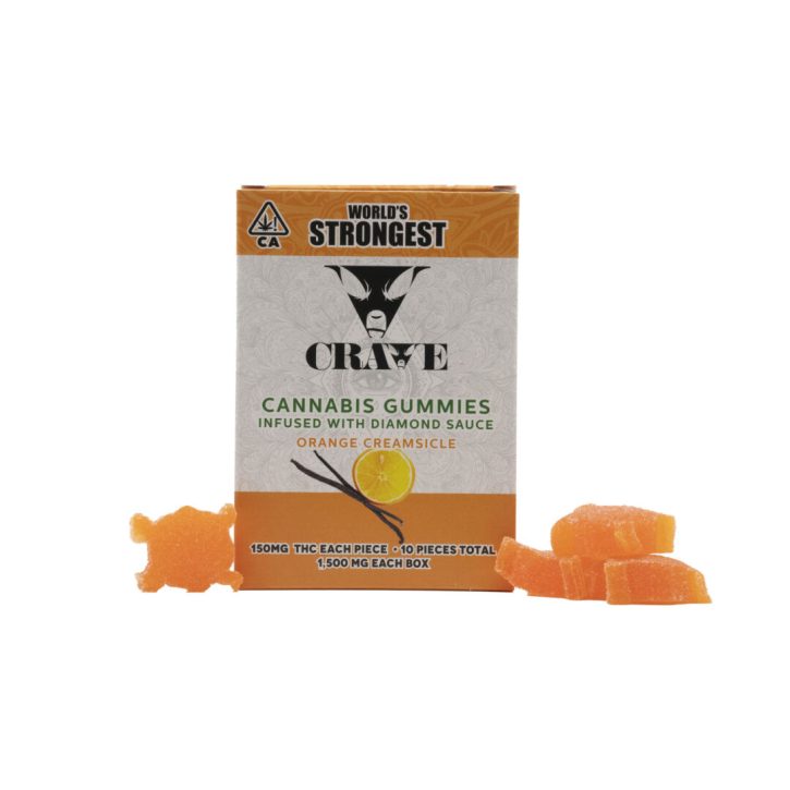 CRAVE Orange Creamsicle - Sativa Diamond Sauce Gummies 1500mg THC