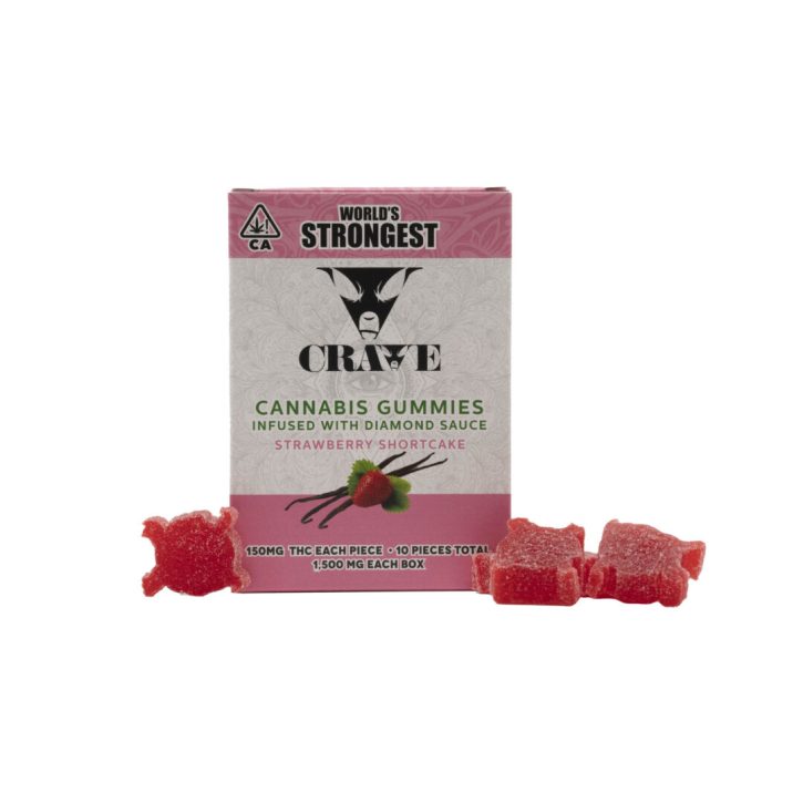 CRAVE Strawberry Shortcake - Indica Diamond Sauce Gummies 1500mg THC