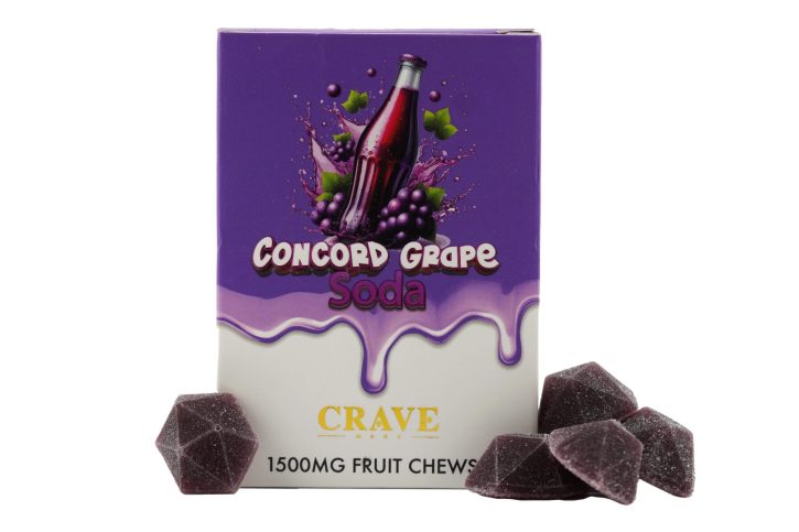 Concord Grape Soda Fruit Chews 1500mg Hybrid Liquid Diamonds