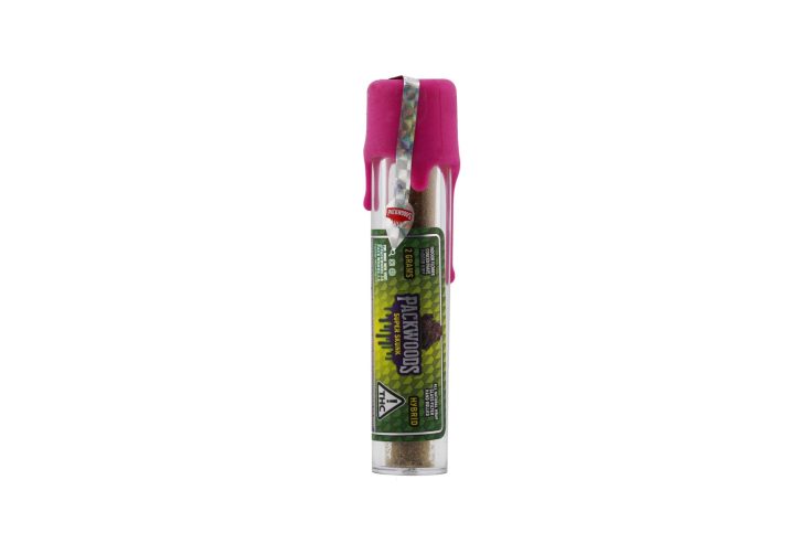 Super Skunk Hybrid Packwoods 2G Preroll infused, kief-coated, and ultra-potent.