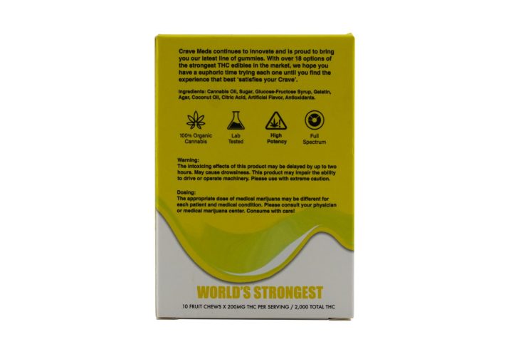 Cherry Lemonade 2000mg Liquid Diamonds THC Sativa Gummies by Crave Meds