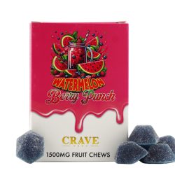 Watermelon Berry Punch 1500mg Fruit Chews Crave Meds Gummies